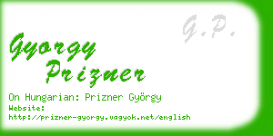gyorgy prizner business card